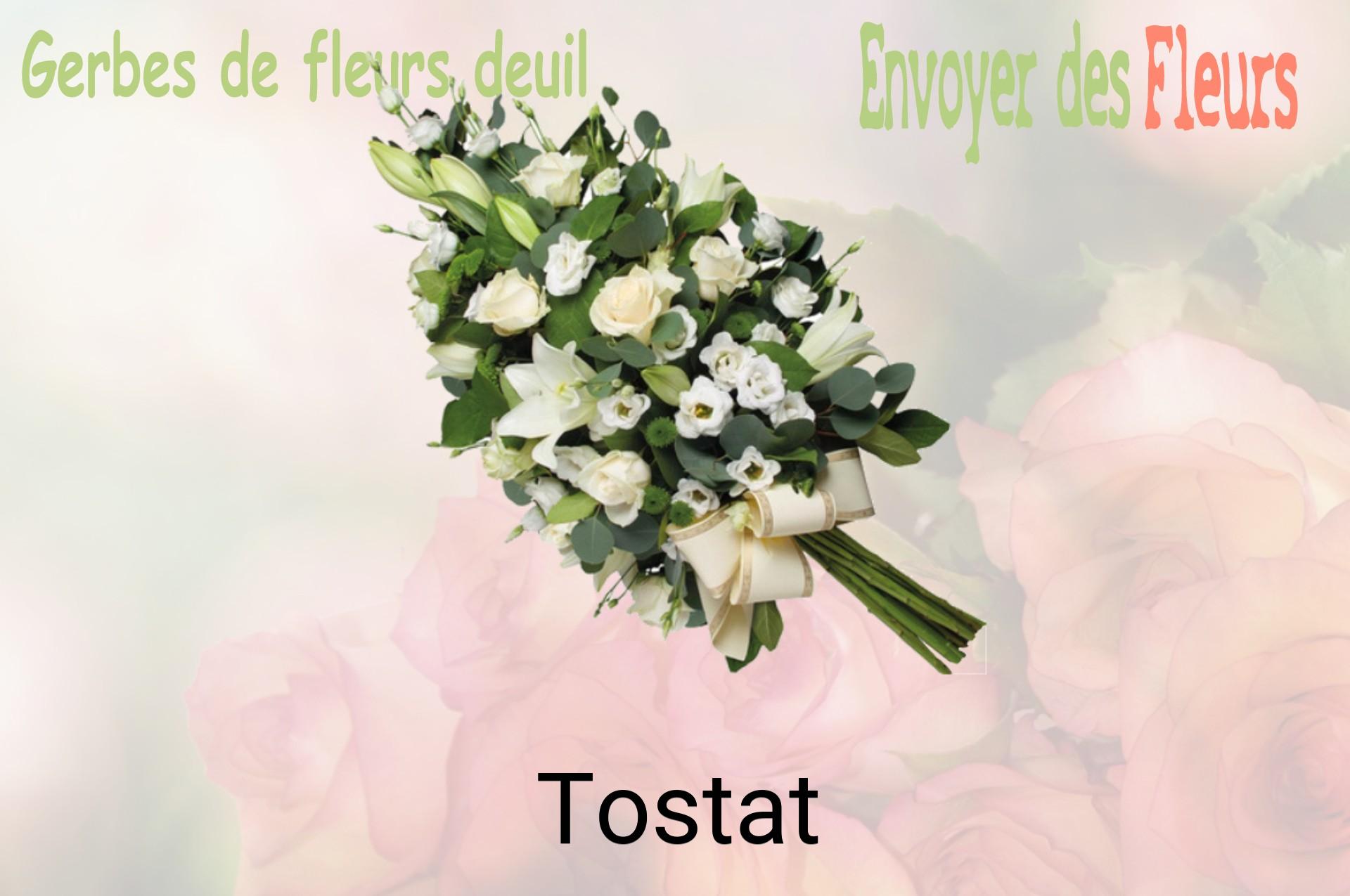 Gerbe de fleurs de deuil livrée à Tostat